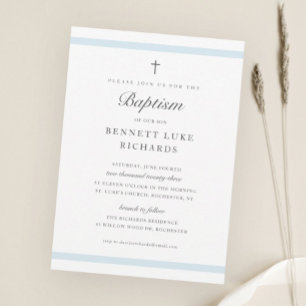 Papier Élégance moderne garçons Baptême Invitation