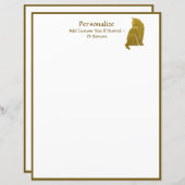 Papier Élégance simple de Parties scintillant d'or Feline (Devant / Derrière)