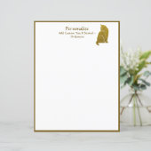 Papier Élégance simple de Parties scintillant d'or Feline (Debout devant)