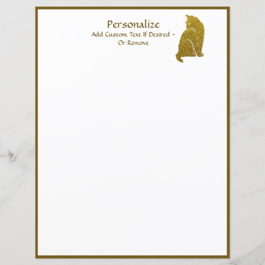 Papier Élégance simple de Parties scintillant d'or Feline (Devant)