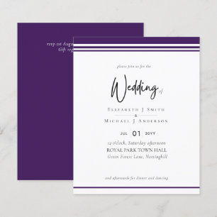 Papier Élégance Simple Mariage Moderne et Économique Viol