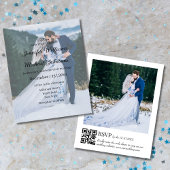 Papier élégant 2 photos code qr rsvp code rsvp faire-part