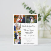 Papier élégant 5 photos collage faire-part de mariage mod (Debout devant)