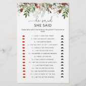 Papier Élégant à feuillage persistant Il dit qu'elle a di (Devant)