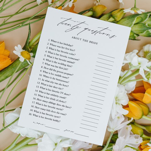 Papier Élégant À quel point connaissez-vous la mariée ?