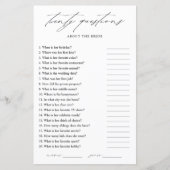 Papier Élégant À quel point connaissez-vous la mariée ? (Devant)