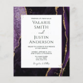 Papier Élégant Agate Violette Budget Mariage Tout en Un (Devant)