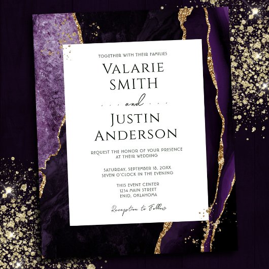 Papier Élégant Agate Violette Budget Mariage Tout en Un