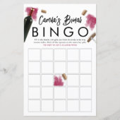 Papier Élégant Amateurs de vin Bingo Game Card (Devant)