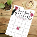 Papier Élégant Amateurs de vin Bingo Game Card<br><div class="desc">Bel et moderne design que vous pouvez facilement customiser. Vous pouvez jouer avec elle dans une douche nuptiale,  une soirée bachelorette,  une lingerie ou une fête d'anniversaire; personnalisez-la avec toutes vos données.</div>