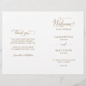 Papier Elegant and Simple, Gold Folded Wedding Program (Devant)