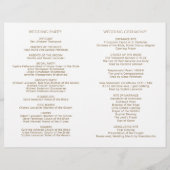 Papier Elegant and Simple, Gold Folded Wedding Program (Dos)