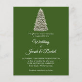 Papier Elégant arbre de Noël Green Budget Mariage Inviter (Devant)