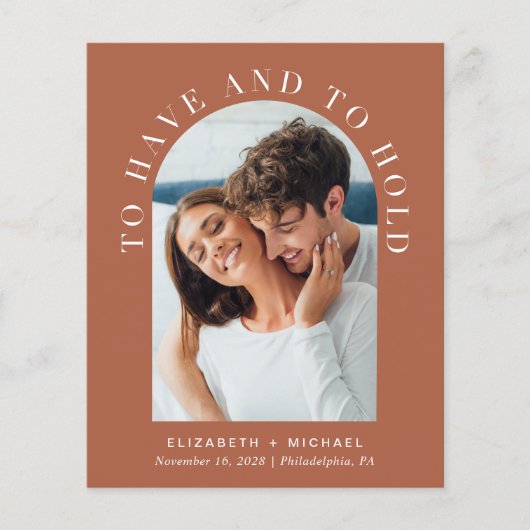 Papier Elégant Arc Photo QR Code Faire-part de mariage (Devant)