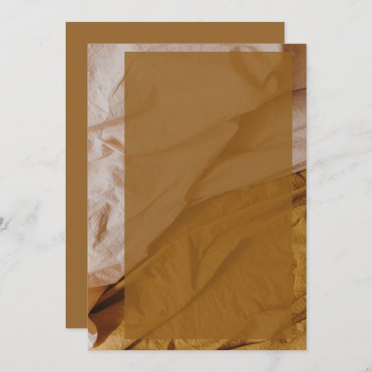 Papier élégant avec Faire-part de mariage or (Devant / Derrière)