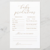 Papier Elegant Baby Predictions Conseil Baby shower Jeu (Devant)