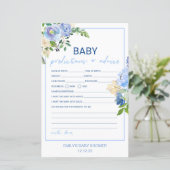 Papier Élégant Baby shower Floral Bleu Jeu imprimé, Garço (Debout devant)