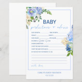 Papier Élégant Baby shower Floral Bleu Jeu imprimé, Garço (Devant / Derrière)