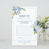 Papier Élégant Baby shower Floral Bleu Jeu imprimé, Garço (Debout devant)