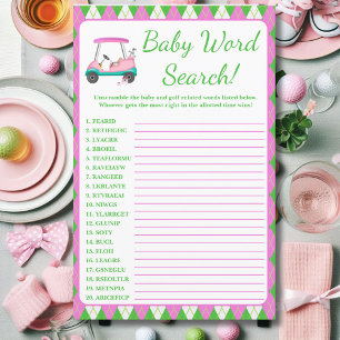 Papier Élégant Baby shower Golf Panier Word Scramble