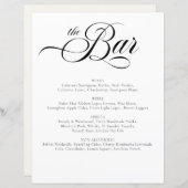 Papier Élégant Bar de Mariage (Devant / Derrière)
