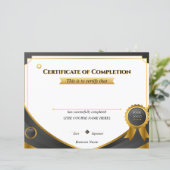Papier Elegant Black and Gold Certificate of Completion P (Debout devant)