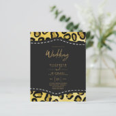 Papier Elégant Black Gold Budget Mariage Invite (Debout devant)