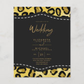 Papier Elégant Black Gold Budget Mariage Invite (Devant)
