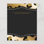 Papier Elégant Black Gold Budget Mariage Invite (Dos)