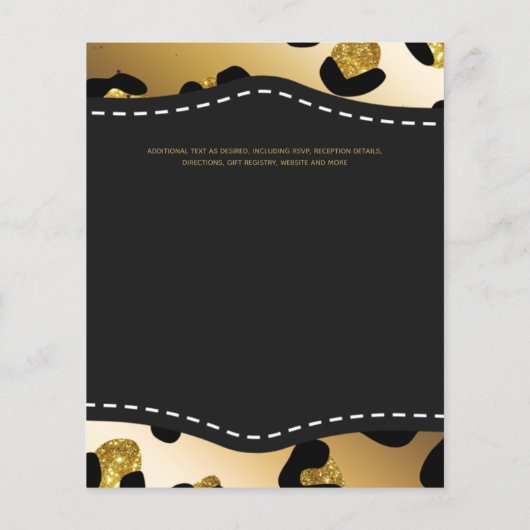 Papier Elégant Black Gold Budget Mariage Invite (Dos)