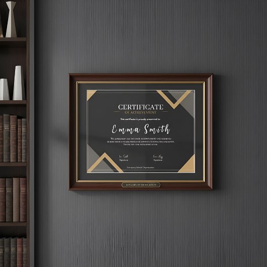 Papier Elegant Black Gold Certificate Of Achievement Desi