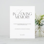 Papier Elegant Black & White In Loving Memory Sign (Debout devant)