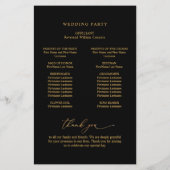 Papier Elegant Black with Gold Monogram Wedding Program (Dos)