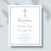 Papier Elégant bleu outresque | Invitation au baptême