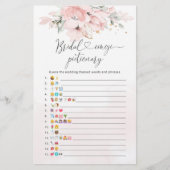 Papier Élégant Blush floral nuptiale émoticône jeu pictio (Devant)