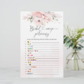 Papier Élégant Blush floral nuptiale émoticône jeu pictio (Debout devant)