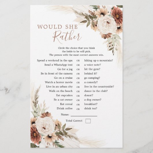 Papier Élégant Boho Beige Pampas Grass Elle Plairait (Devant)