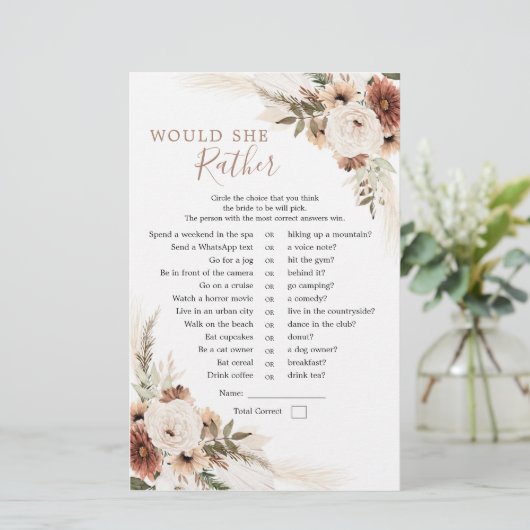 Papier Élégant Boho Beige Pampas Grass Elle Plairait (Debout devant)