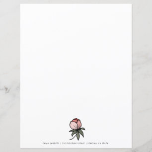 Papier Élégant Boho Botanique Floral Rose