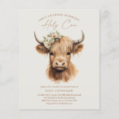 Papier Elegant Boho Highland Fête des mariées de vache (Devant)