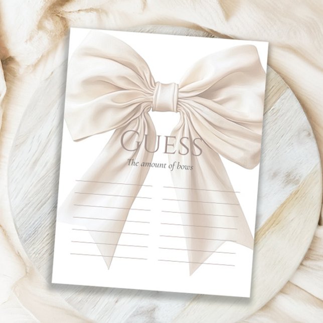 Papier Elégant Bow Beige Devine Combien De Jeu (Créateur téléchargé)