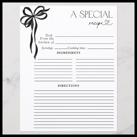 Papier Elegant Bow noir Fête des mariées d'aquarelle Rece