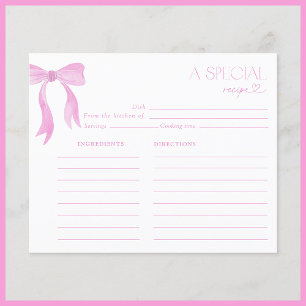 Papier Elégant Bow rose Fête des mariées d'aquarelle Rece