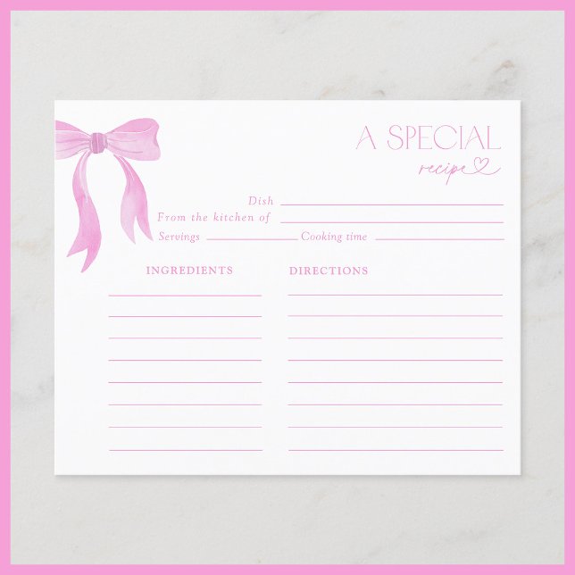 Papier Elégant Bow rose Fête des mariées d'aquarelle Rece (Créateur téléchargé)