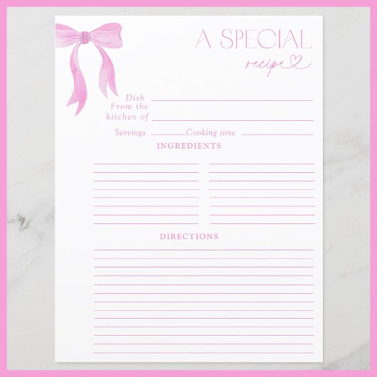 Papier Elégant Bow rose Fête des mariées d'aquarelle Rece