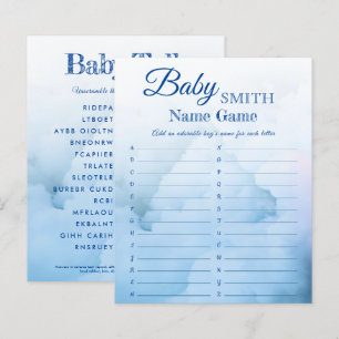 Papier Elegant Boy Baby shower Nom et le jeu de démêler