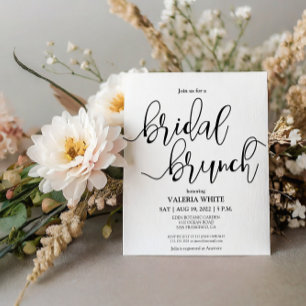 Papier Élégant brunch de mariée manuscrit Invitation