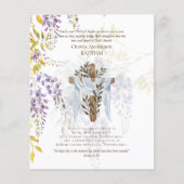 Papier Élégant BUDGET BAPTISME Invitation Wisteria Purple (Devant)