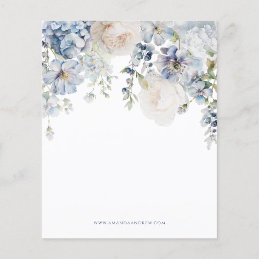Papier Élégant budget Blue Hydrangea Faire-part de mariag (Dos)