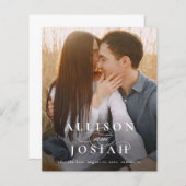 Papier Élégant budget de la typographie Mariage photo Enr (Devant / Derrière)